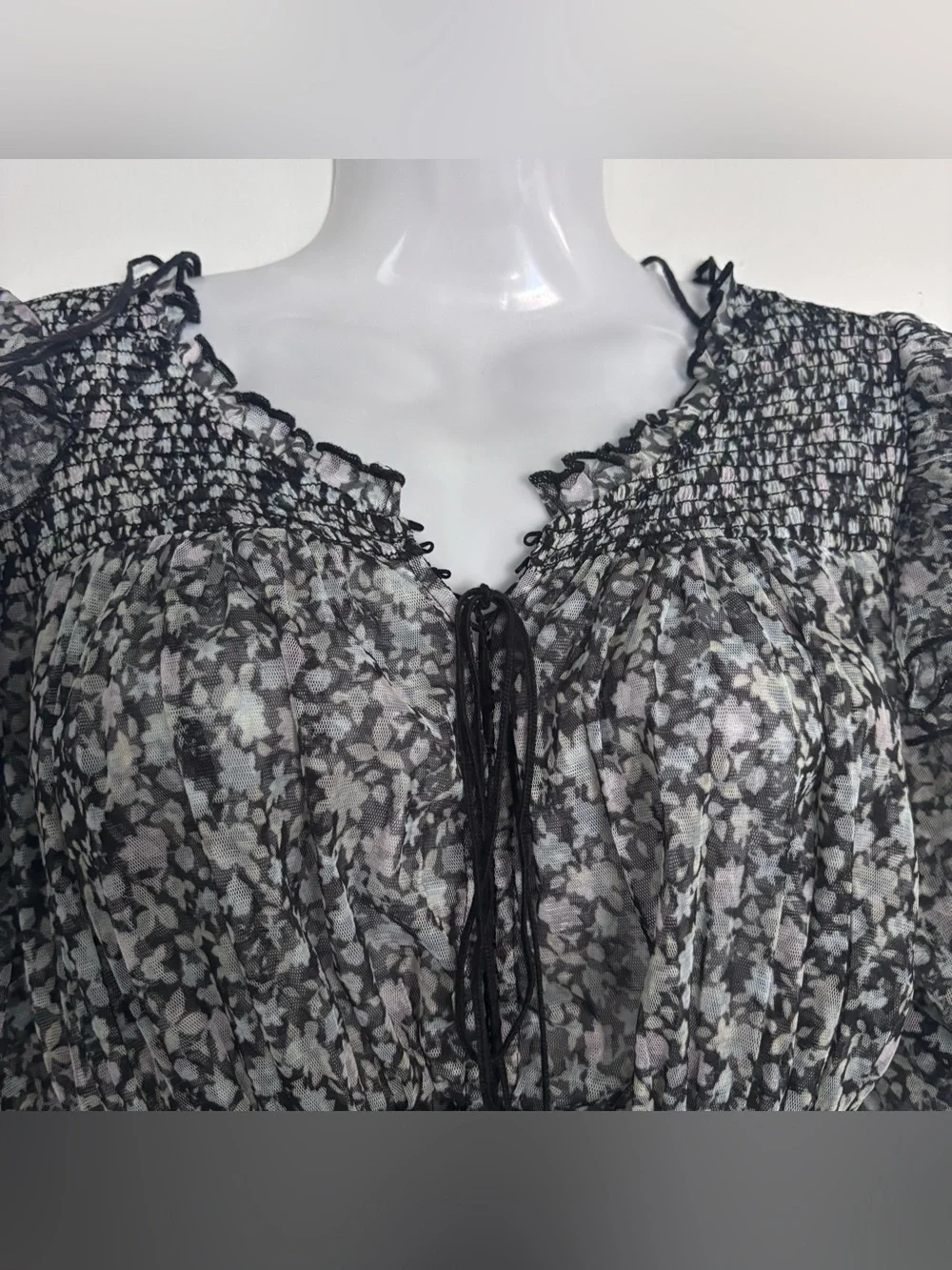 Free People | Floral Mesh Top